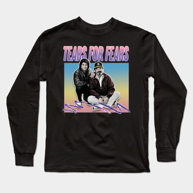 Tears For Fears / 80s Aesthetic Meme Parody Design Long Sleeve T-Shirt by DankFutura